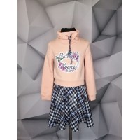 Платье с длинным рукавом на малышку клетка