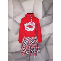 Платье с длинным рукавом на малышку клетка