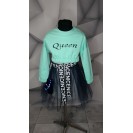 Комплект тройка с платьем, кофтой и юбкой