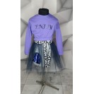 Комплект тройка с платьем, кофтой и юбкой